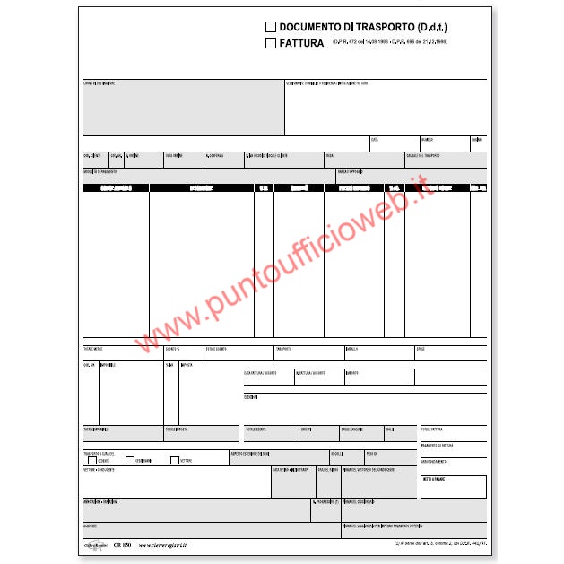 DDT Fattura modulo continuo - Punto Ufficio Web