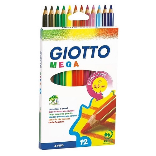 Matita Mega Giotto 12 colori - Punto Ufficio Web