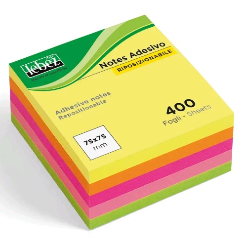 Cubo 75x75 mm Lebez Neon